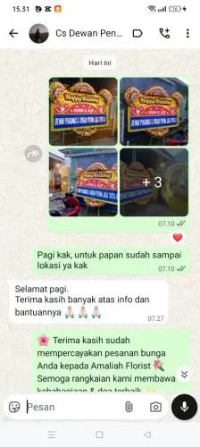 Testimonial Papan Bunga Pernikahan cikupa